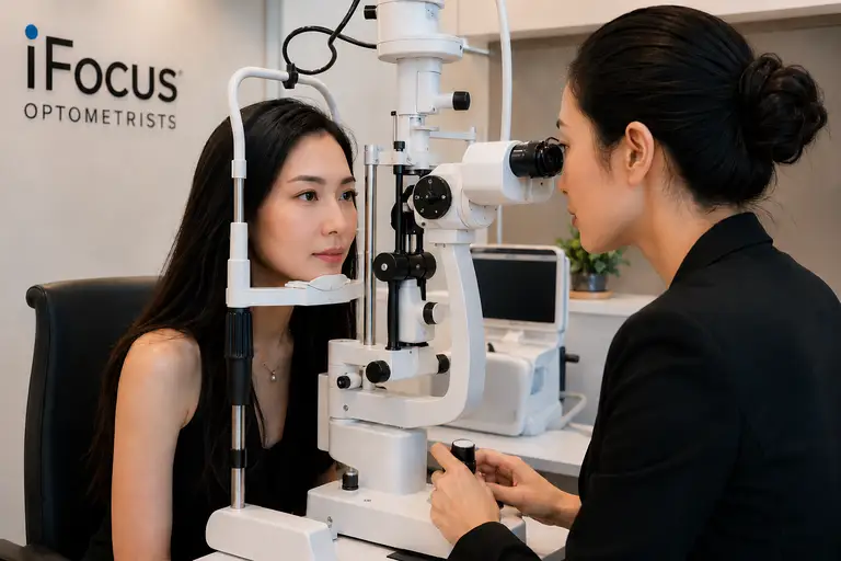 Eye examination at iFocus Optometrists Ashfield